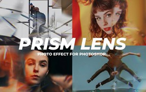 背景素材-棱镜镜头照片效果叠加图片素材及ps动作