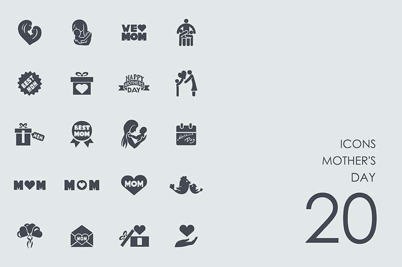 20枚母亲节主题矢量图标，AI源文件 图标素材 第1张