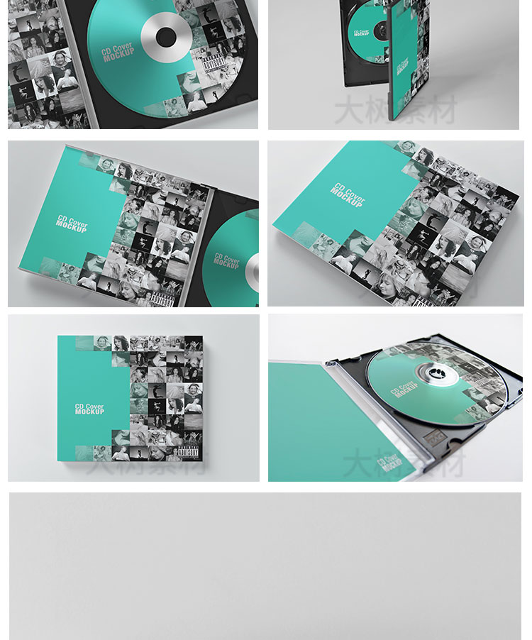 CD光盘外盒封面文创智能贴图模板PSD包装展示效果图品牌样机素材 图片素材 第5张