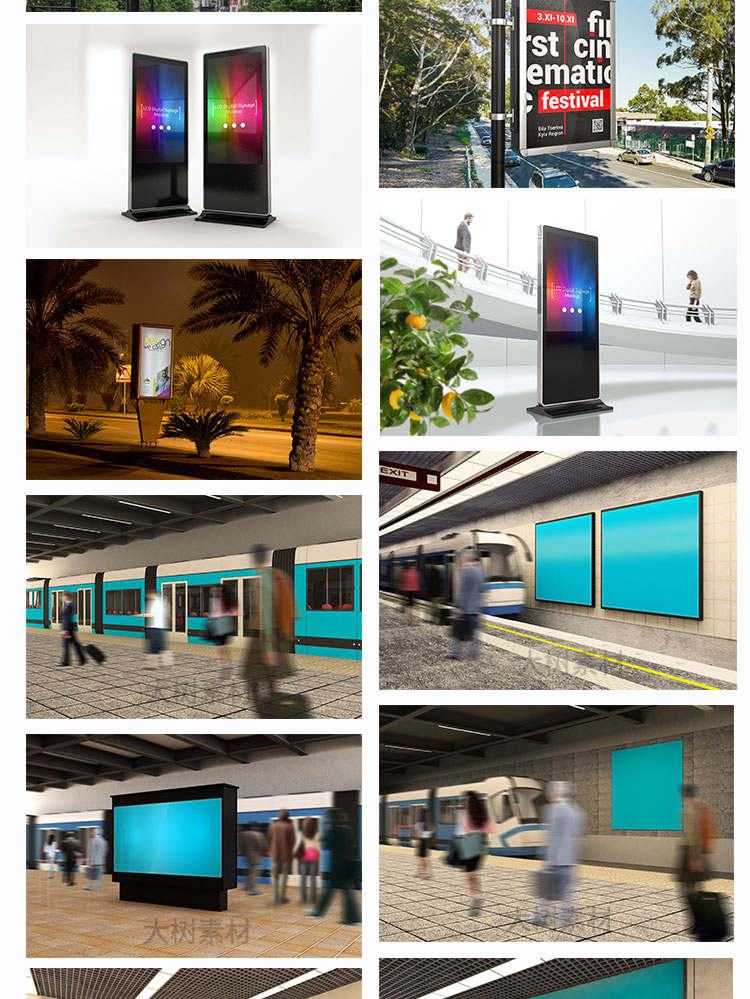 街头户外灯箱广告牌海报智能贴图样机场景VI展示效果PSD设计素材 图片素材 第6张