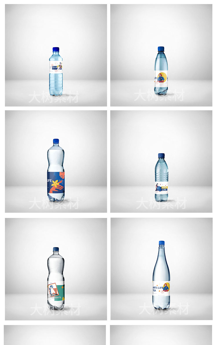 矿泉水纯净水饮料塑料瓶桶装水效果图贴图vi样机psd设计素材模板 图片素材 第2张