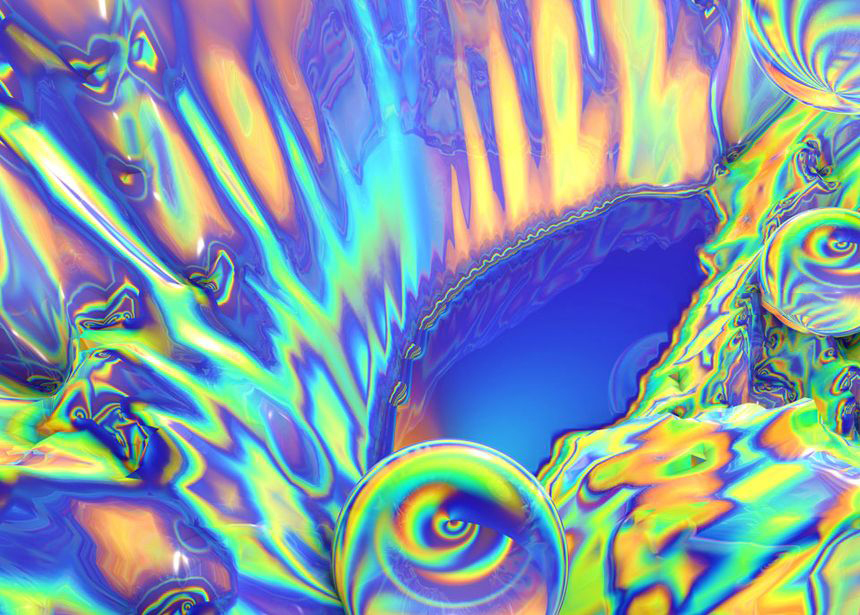 背景素材-液态流体气泡纹理彩色全息背景图片素材 图片素材 第9张