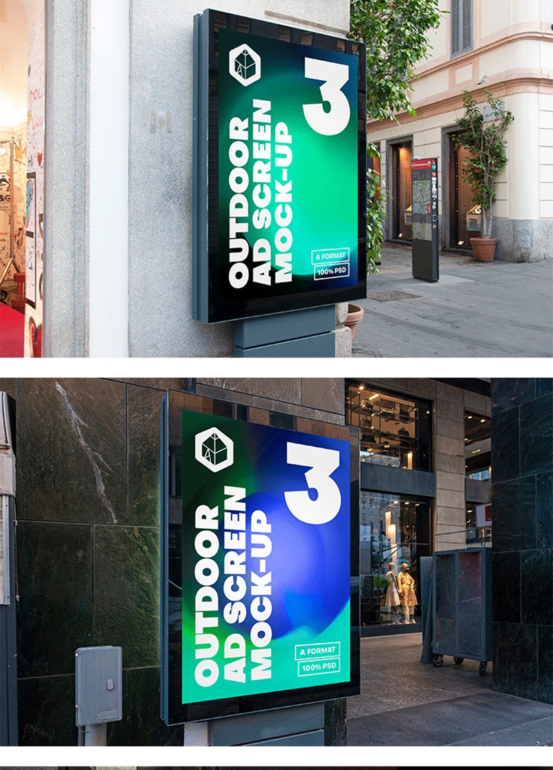 国外城市户外车站灯箱广告牌展示效果PSD分层样机模板 图片素材 第9张