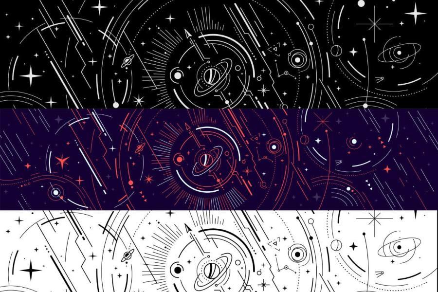 背景素材-太空主题抽象线条矢量背景图形素材 图片素材 第6张