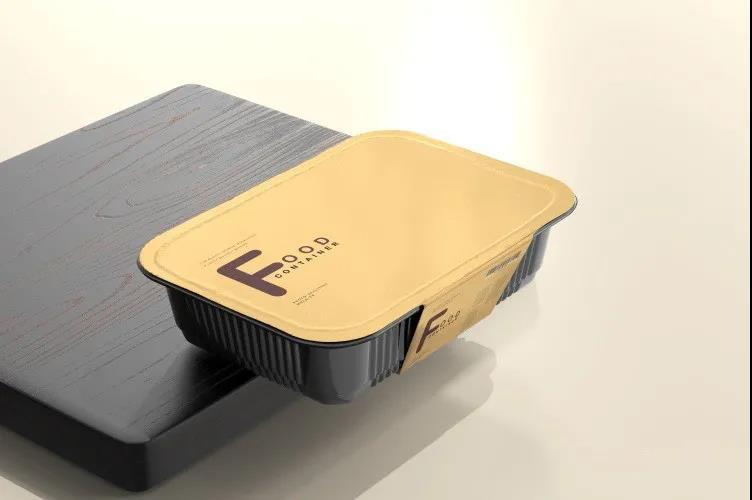 长方形锡纸食物外卖保鲜包装盒子智能贴图LOGO图案展示样机模板 图片素材 第8张