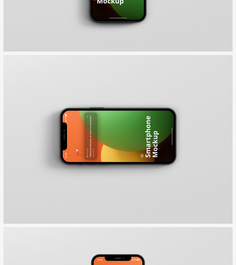 iPhone12手机APP效果图多角度屏幕UI展示PSD智能贴图样机素材模板 图片素材 第8张
