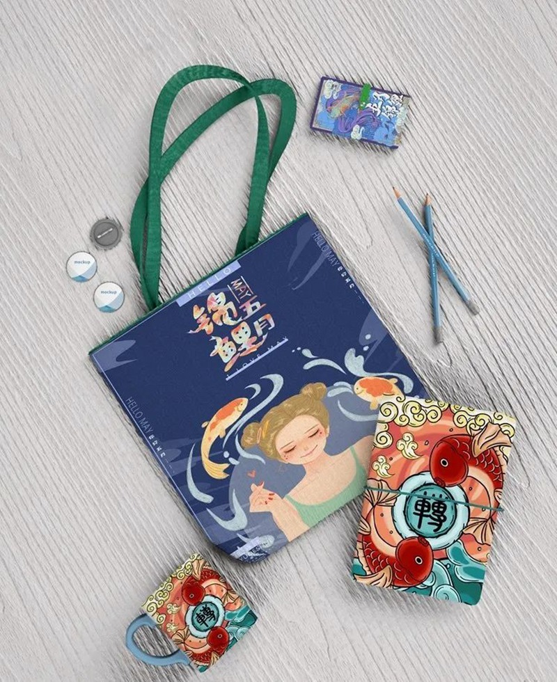 中国风文化产品包装茶叶滑板PSD模板样机 图片素材 第14张