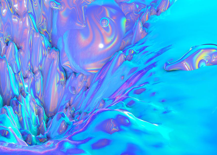 背景素材-液态流体气泡纹理彩色全息背景图片素材 图片素材 第4张