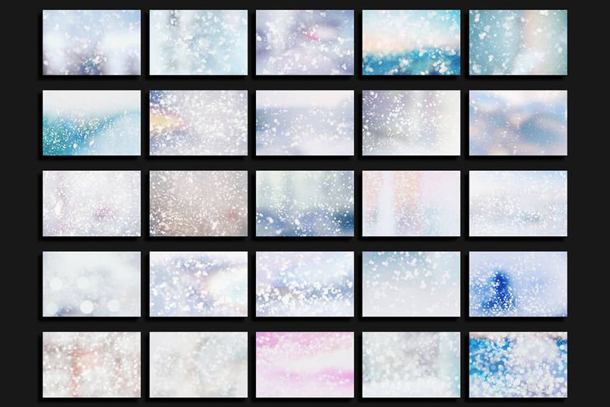 背景素材-冬季雪花下雪模糊背景图片素材 图片素材 第5张