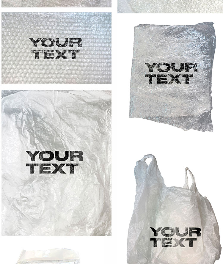 30款塑料袋薄膜褶皱保鲜膜气泡包装样机 图片素材 第6张