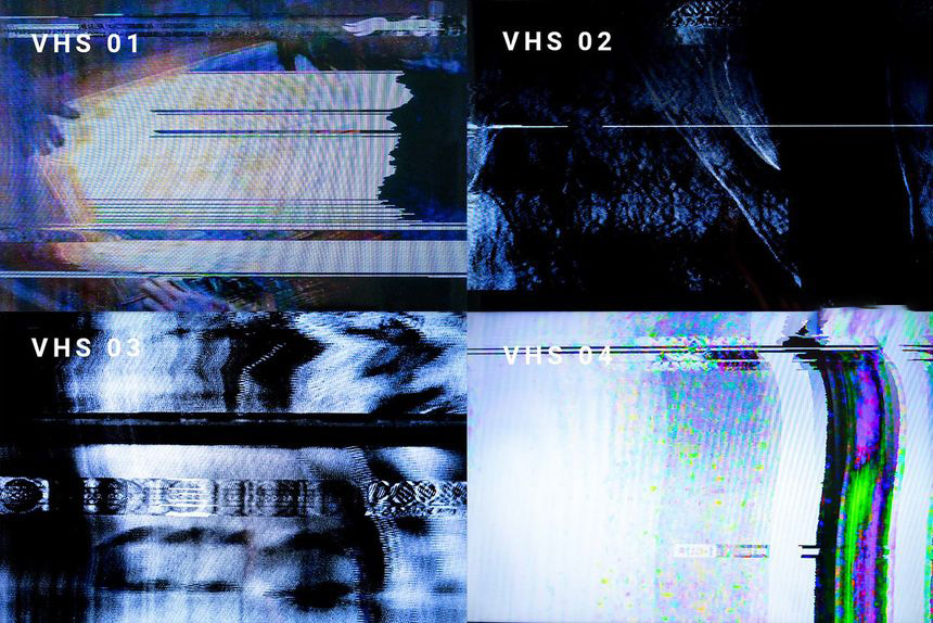 背景素材-VHS扫描线故障艺术纹理背景图片素材 图片素材 第2张