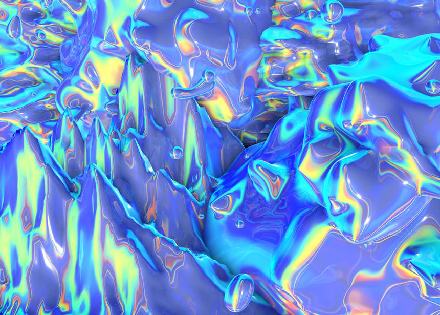 背景素材-液态流体气泡纹理彩色全息背景图片素材 图片素材 第3张