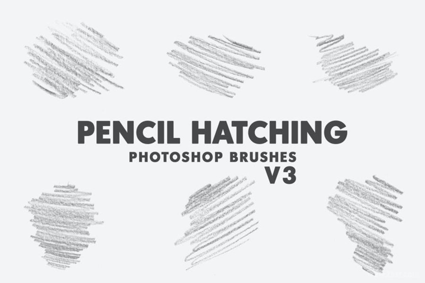 PS笔刷-20款素描晕线图案Photoshop铅笔笔刷素材 笔刷资源 第2张