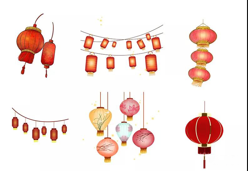 春节PS中国风手绘卡通元素传统复古红灯笼装饰PNG免扣素材 图片素材 第5张