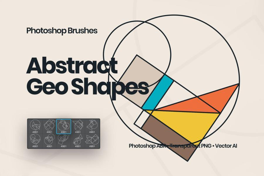 PS笔刷-抽象几何形状Photoshop画笔笔刷素材 笔刷资源 第2张
