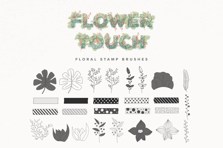 Procreate笔刷-花朵花型图案笔刷素材下载 笔刷资源 第5张