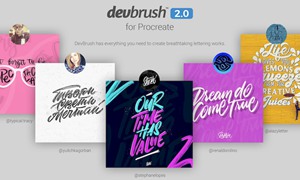 Procreate笔刷-DevBrush2.0手写艺术字体笔刷素材