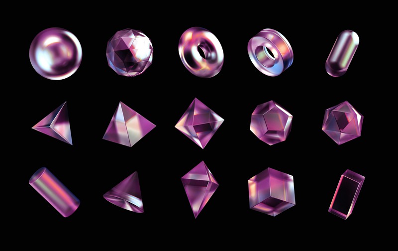 潮流元素透明玻璃几何水晶棱镜方块PNG设计素材 图片素材 第8张