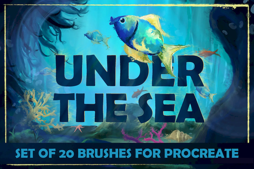 Procreate笔刷-海洋和水底世界主题笔刷素材资源 笔刷资源 第1张