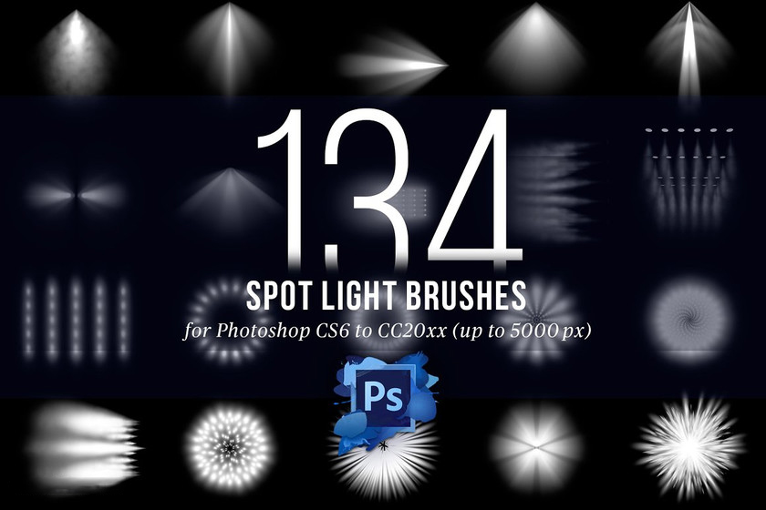 PS笔刷-134款高分辨率射灯Photoshop舞台聚光灯笔刷素材 笔刷资源 第4张