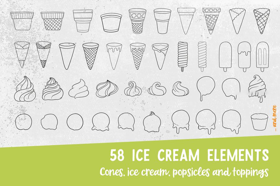 Procreate笔刷-冰淇淋和水果插画图案笔刷素材下载 Procreate资源 第6张