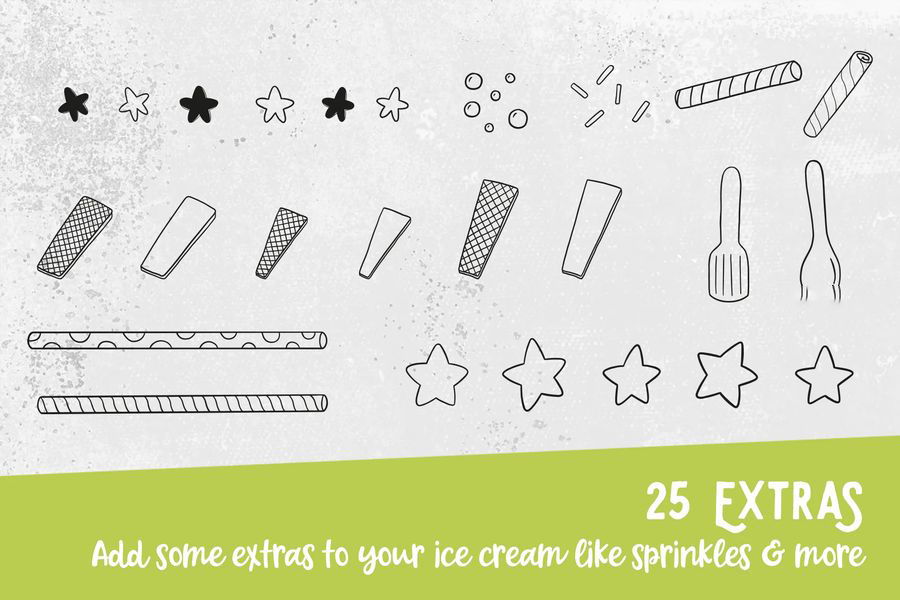 Procreate笔刷-冰淇淋和水果插画图案笔刷素材下载 Procreate资源 第9张