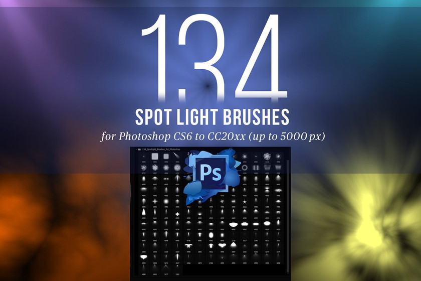 PS笔刷-134款高分辨率射灯Photoshop舞台聚光灯笔刷素材 笔刷资源 第9张