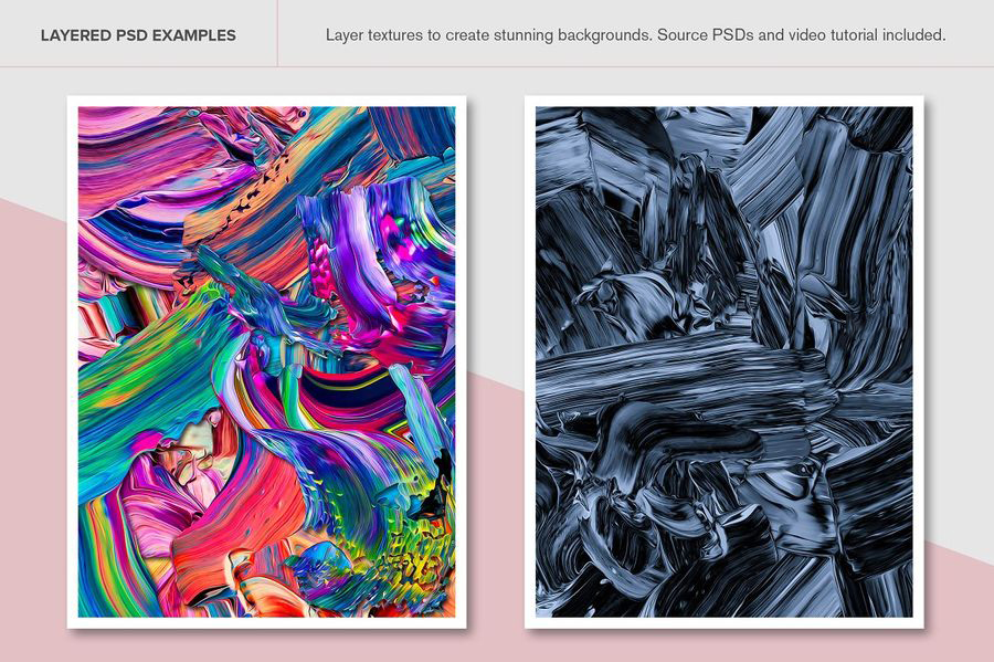 PNG素材-抽象缤纷油画颜料混色肌理效果PNG素材及PS笔刷 图片素材 第6张