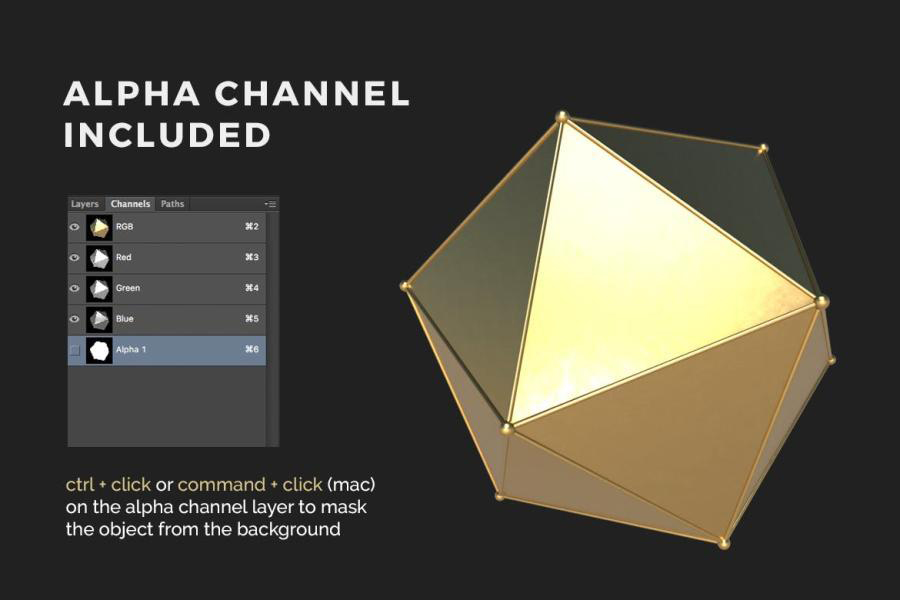 PNG素材-30款金色3D立体几何图形元素平面PNG素材 图片素材 第2张
