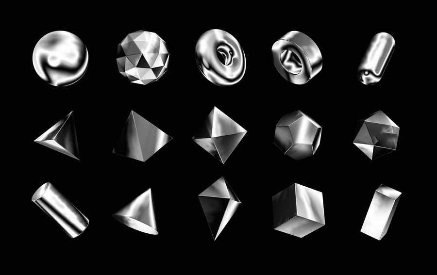 PNG素材-100款全息效果3D几何形状PNG素材合集 图片素材 第10张
