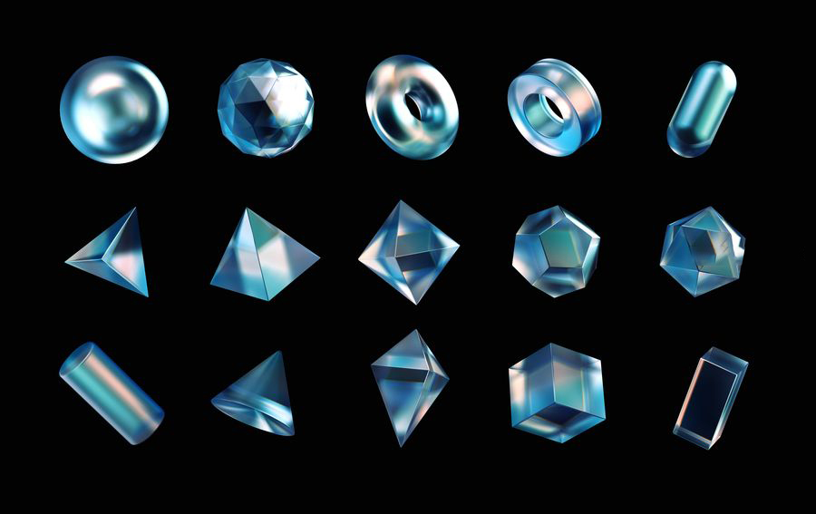 PNG素材-100款全息效果3D几何形状PNG素材合集 图片素材 第9张