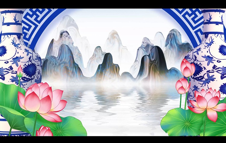 20款4K青花瓷中国风水墨古典民族舞蹈 旗袍走秀LED大屏幕背景视频素材 设计素材 第17张