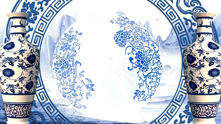20款4K青花瓷中国风水墨古典民族舞蹈 旗袍走秀LED大屏幕背景视频素材 设计素材 第8张