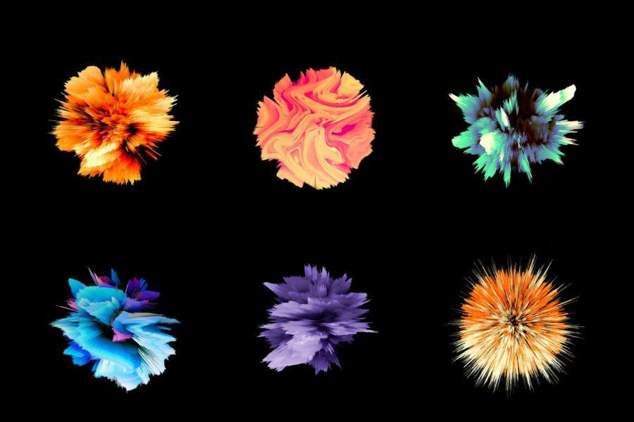 PNG素材-彩色爆炸毛刺效果抽象结晶状球体免抠元素素材 图片素材 第5张