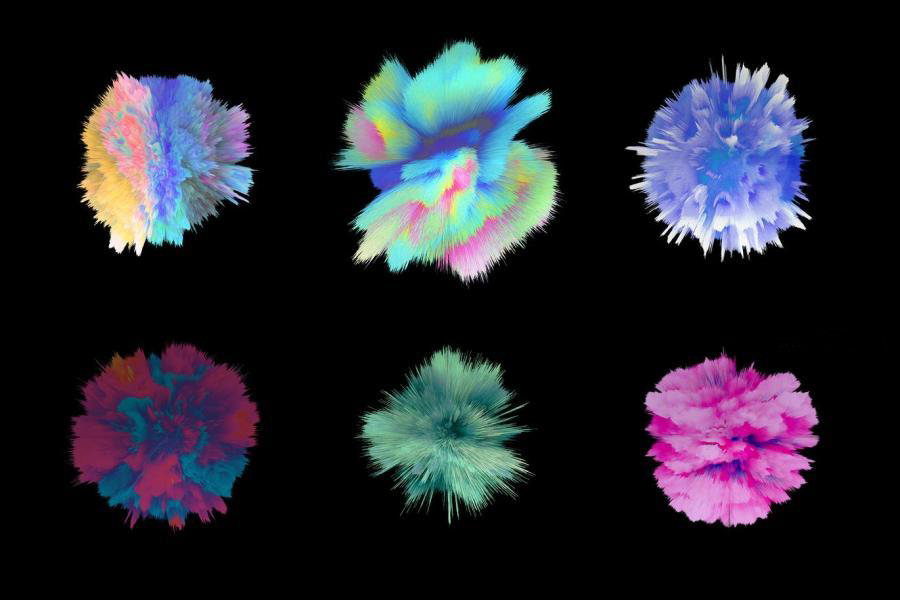 PNG素材-彩色爆炸毛刺效果抽象结晶状球体免抠元素素材 图片素材 第2张