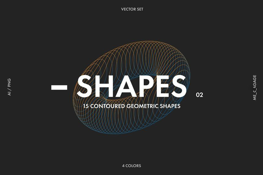 PNG素材-抽象线条构成的3d几何形状矢量及PNG素材 图片素材 第17张