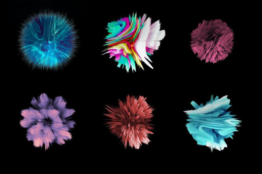 PNG素材-彩色爆炸毛刺效果抽象结晶状球体免抠元素素材 图片素材 第6张