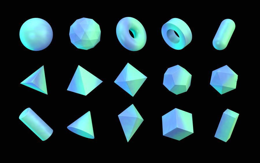 PNG素材-100款全息效果3D几何形状PNG素材合集 图片素材 第14张