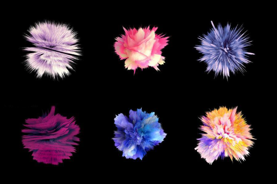 PNG素材-彩色爆炸毛刺效果抽象结晶状球体免抠元素素材 图片素材 第4张