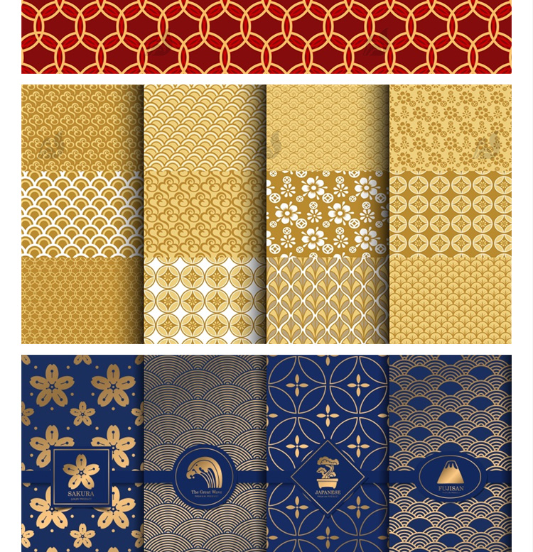 100款中国风喜庆新年传统红包封面底纹无缝图案AI矢量平面包装设计素材 设计素材 第12张