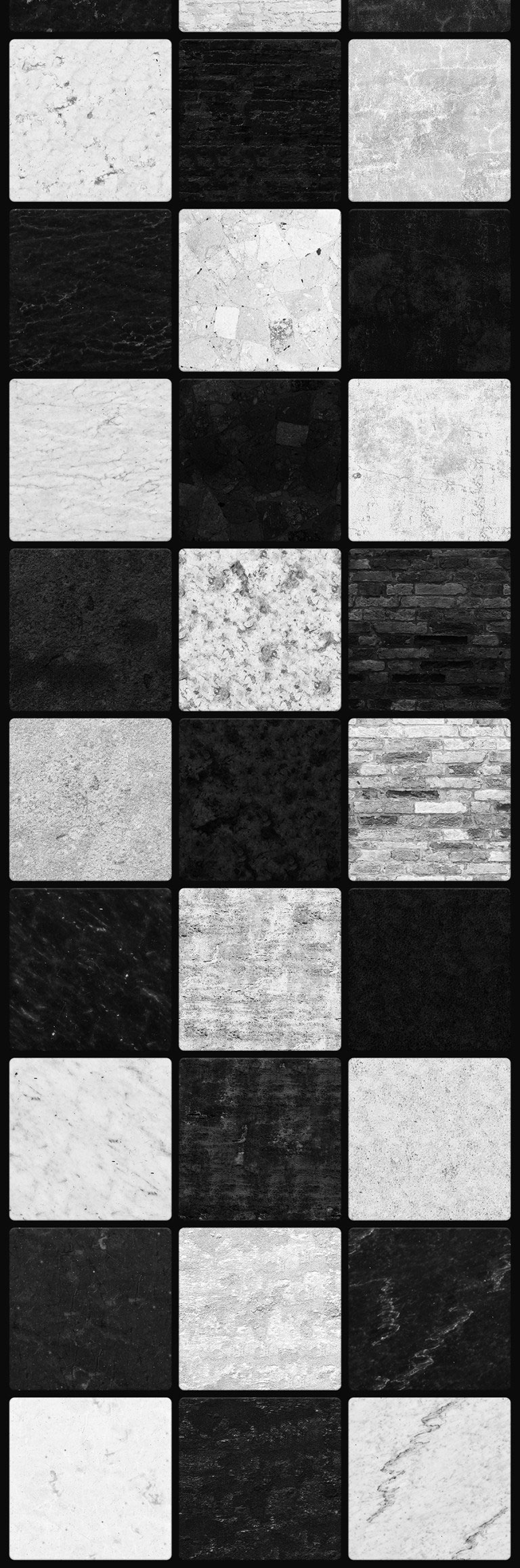 48款黑白砖墙无缝纹理 图片素材 第3张
