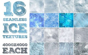 16张冬季冰面纹理背景图片素材JPG
