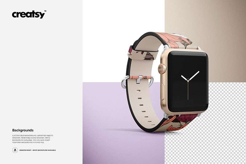 Apple Watch苹果手表带设计展示样机模板PSD 样机素材 第6张