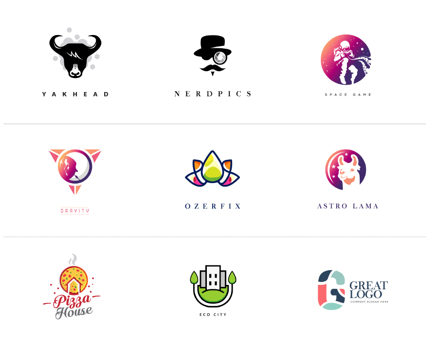 9款彩色Logo模板，AI源文件 样机素材 第1张