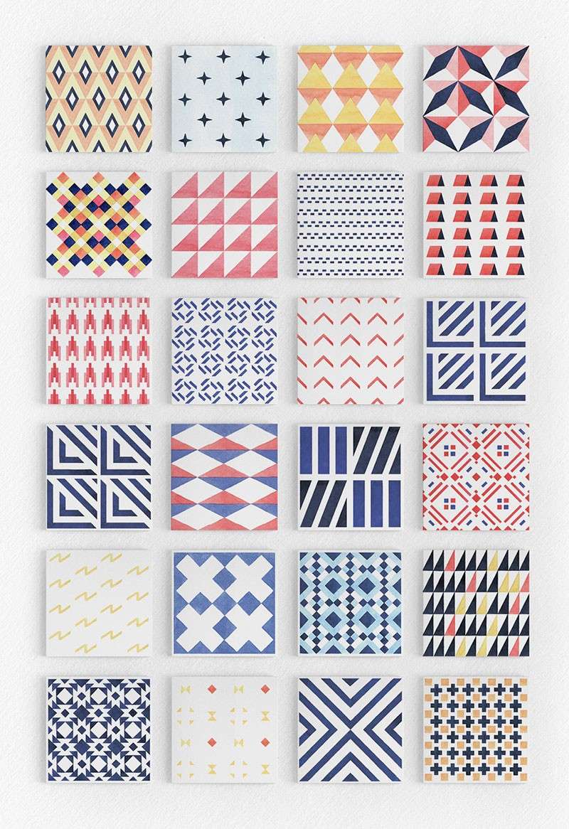 24个几何形状无缝包装图案，AI PNG格式 图片素材 第2张