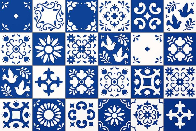 墨西哥塔拉维拉瓷砖图案套装 图片素材 第3张