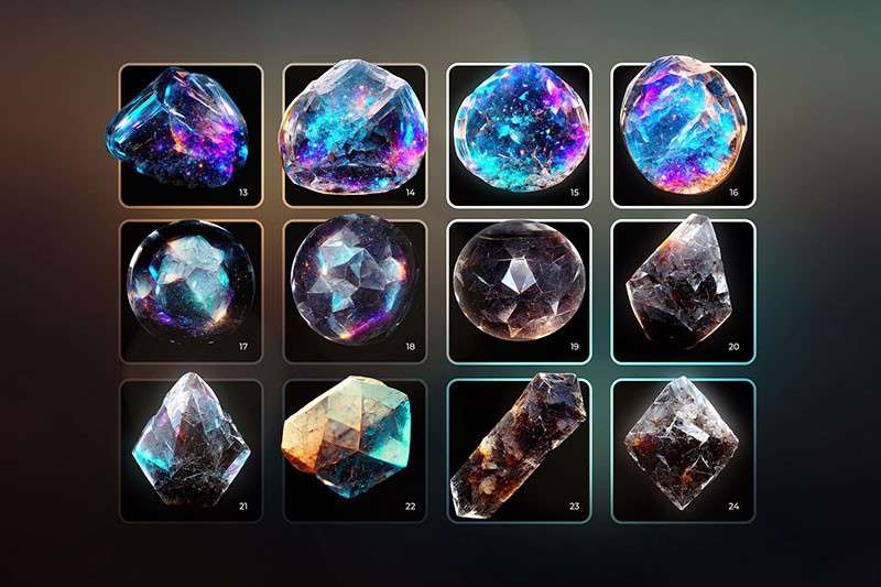 超写实3D彩虹水晶宝石PNG图片素材 图片素材 第3张