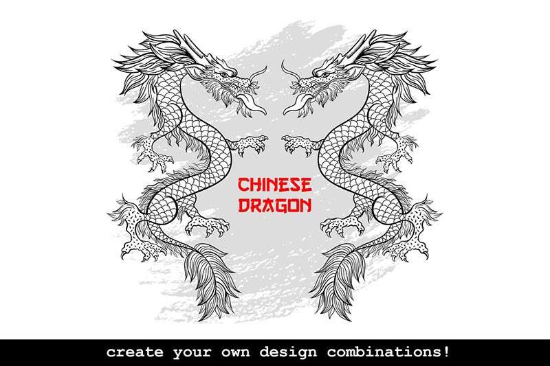 中国传统龙纹祥云矢量图案，AI源文件 图片素材 第3张