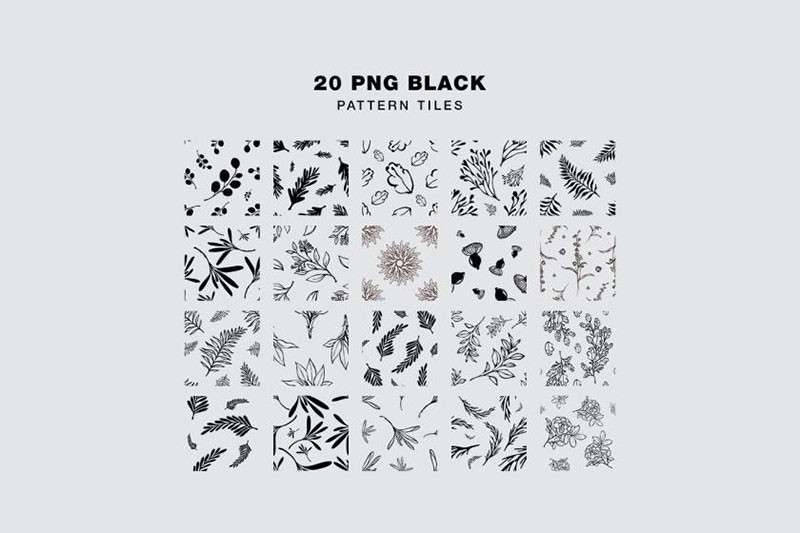 220个植物花纹矢量无缝包装图案，AI PNG格式 图片素材 第6张