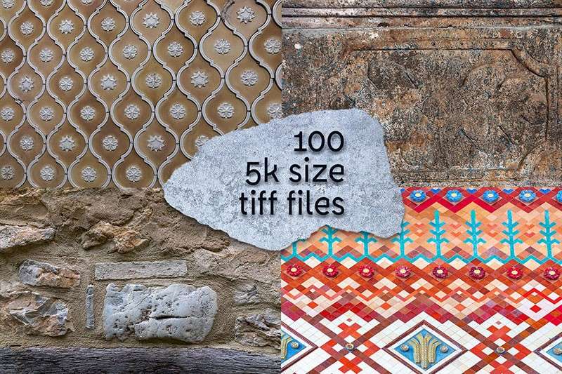 100种高清石头砖墙纹理背景图片素材TIF 图片素材 第7张